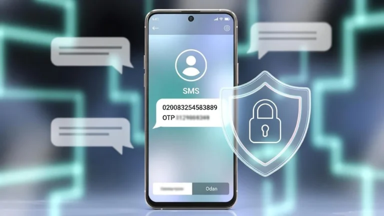 Temporary phone number for SMS verification showing masked phone number, blurred OTP, and privacy protection