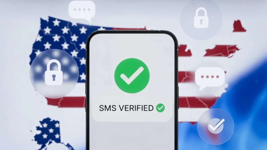USA number for SMS verification showing successful OTP code delivery
